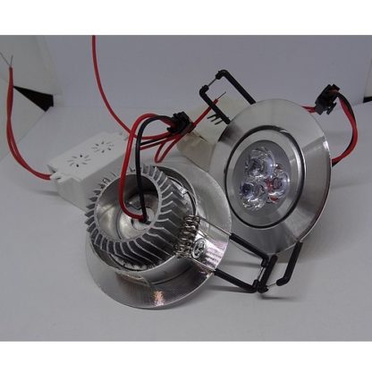Spot à led Alu poli 3 W 50-60 mm