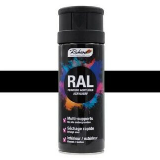 Bombe aérosol peinture Richard - Noir mat - 400 ml